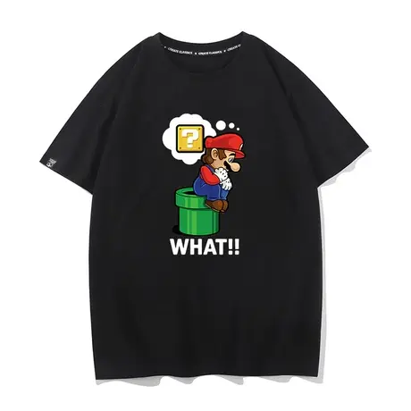 秀洛超级玛丽马里奥周边动漫游戏兄弟衣服半袖纯棉圆领短袖T恤男商品大图