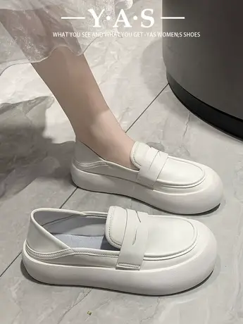 春季护士鞋女软底不累脚防滑透气2024新款平底一脚蹬小白色单鞋女商品大图