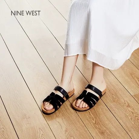 Nine West/玖熙勃肯拖鞋女2025夏季新款一字带外穿休闲凉拖鞋室外图片