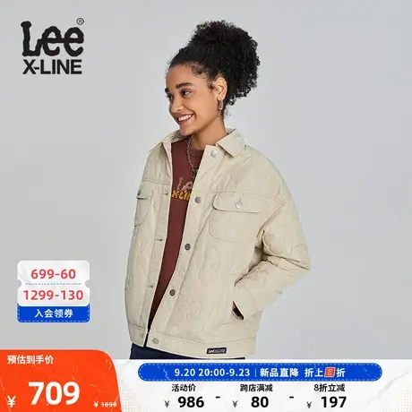 LeeXLINE23秋冬新品Oversize米色花形压线女棉服潮LWT0073042RZ图片