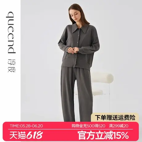淳度睡衣女款秋冬季抓绒加厚长袖长裤2024新款高级感可外穿家居服商品大图