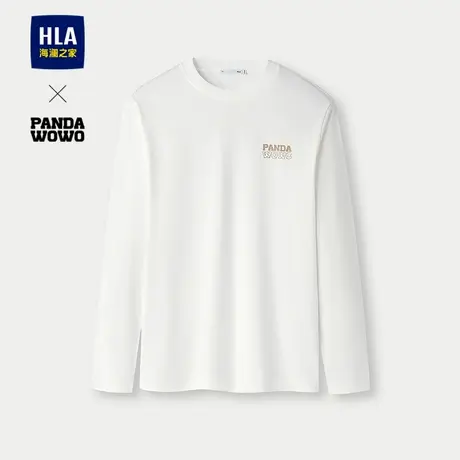 HLA/海澜之家panda wowo熊猫长袖T恤25春秋新款时尚印花上衣男商品大图