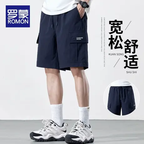 罗蒙工装短裤男士夏季薄款2025新款宽松运动休闲中裤冰丝五分裤子商品大图