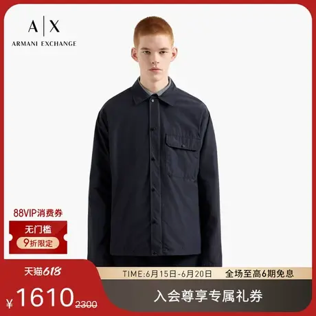 ARMANI EXCHANGE/阿玛尼2025夏季新款男士翻领工装拉链衬衫薄外套商品大图