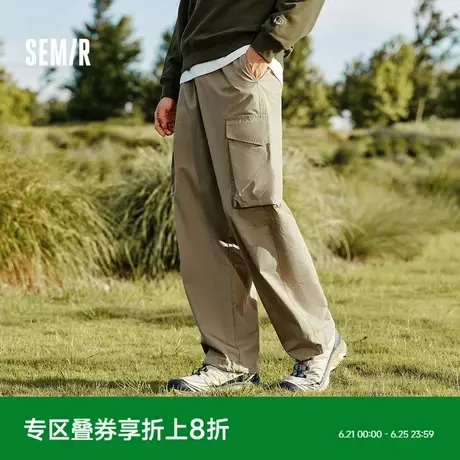 森马休闲裤男山系户外宽松直筒裤大口袋情侣款工装裤秋季长裤潮流图片