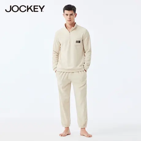 jockey秋冬男士摇粒绒家居服保暖男休闲睡衣时尚简约睡衣套装图片