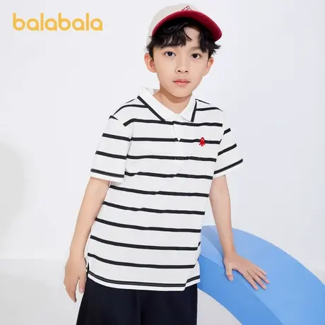 巴拉巴拉男童t恤童装2025新款夏装儿童短袖中大童休闲polo衫凉感图片