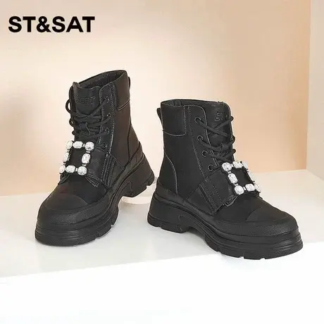 星期六甜酷厚底马丁靴冬季新款舒适圆头英伦风短靴SS24116578商品大图