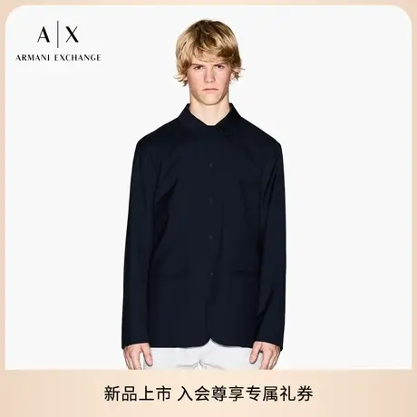 ARMANI EXCHANGE/阿玛尼冬季新款男士单排扣衬衫领西装外套官方图片