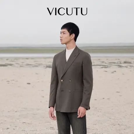 VICUTU威可多男士西裤新款舒适羊毛混纺商务休闲西装长裤商品大图