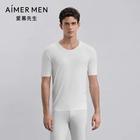 爱慕先生秋冬燚暖衣轻燚系列男士V领净痕打底短袖NS72L682图片
