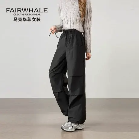 马克华菲美式工装羽绒裤女冬2025新款户外防风保暖登山休闲直筒裤图片