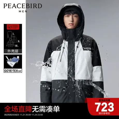 太平鸟男装 GORE-TEX INF羽绒服男冬季新款连帽户外滑雪服商品大图