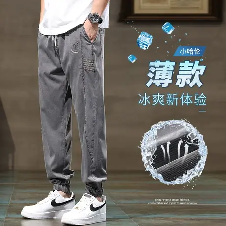 2024春夏季工装裤男士休闲运动新款九分潮牌宽松男装束脚长裤子男商品大图