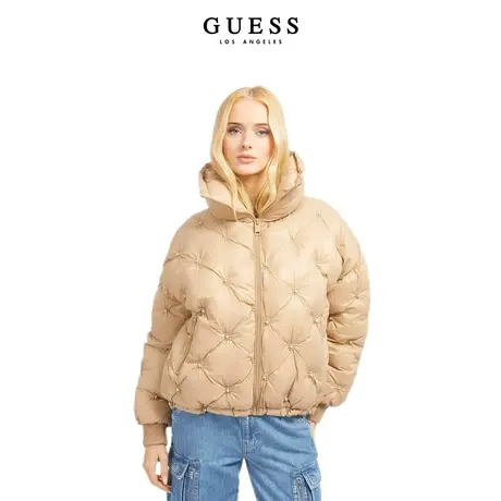 【38上新季】GUESS 女复古立领设计感短款夹克棉服外套图片