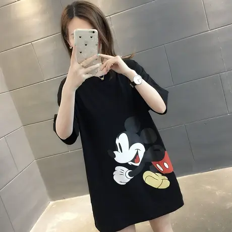 纯棉短袖T恤女装宽松2024年新款春季洋气中长款设计感打底衫爆款图片