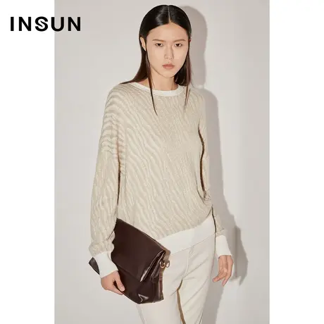 COVER冬季2022时尚肌理感提花设计慵懒风保暖百搭毛织衫商品大图