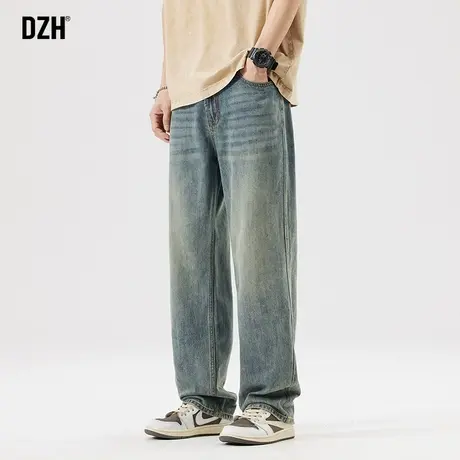 男士美式复古牛仔裤男秋季直筒宽松男装2023年新款休闲裤子老爹裤商品大图