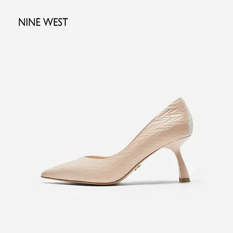 Nine West/玖熙细柳纹高跟鞋2024年春季新款维利跟尖头气质单鞋女图片