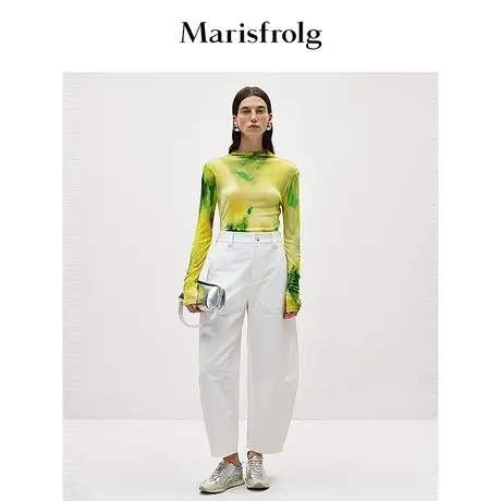 【艺术匠坊】玛丝菲尔春桑蚕丝时尚印花长袖T恤上衣女商品大图