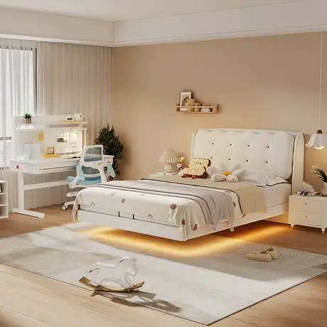 顾家家居儿童学习桌小学生书桌可升降桌实木写字桌家用课桌椅套装图片