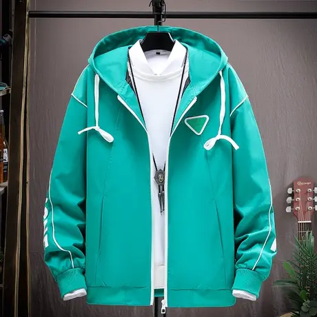 夹克男春秋季薄款上衣个性男装青少年连帽外套韩版秋衣帅气秋装潮商品大图