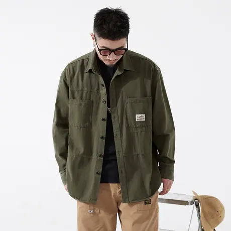 Modi Nick/摩帝尼克重磅洗水美式休闲外套日系复古工装衬衫男上衣图片