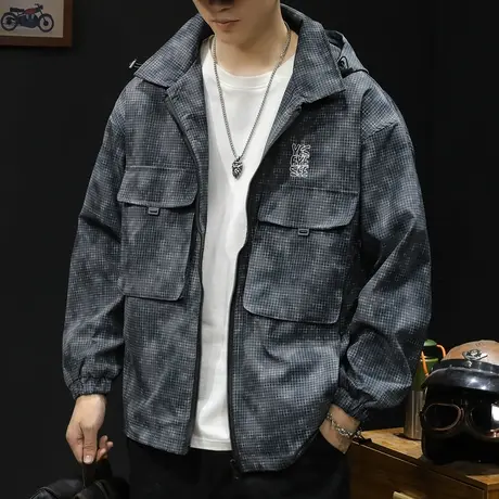 冲锋衣外套男春秋男装工装潮牌大码男款上衣秋季2023新款男士夹克图片