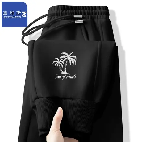 真维斯Z+裤子男款春秋季新款潮牌宽松束脚运动卫裤休闲长裤男士H商品大图