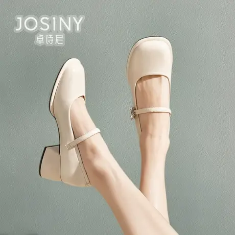 卓诗尼女鞋2024春款新款鞋子玛丽珍浅口高跟鞋商场同款4J1A12571商品大图