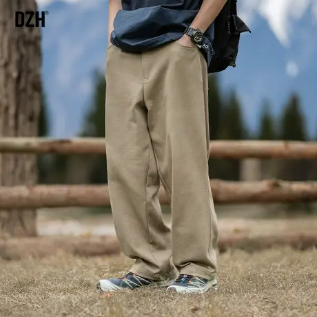 男士卡其色裤子男款休闲裤宽松直筒长裤日系工装裤潮牌男秋季男裤商品大图