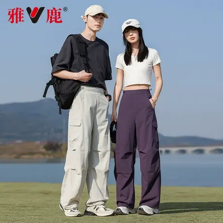 【抑菌防晒】雅鹿2025新款户外工装裤情侣款休闲束脚休闲裤男女款商品大图