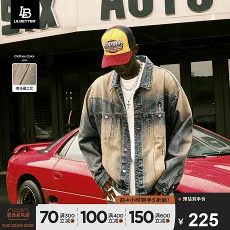 Lilbetter牛仔夹克男刺绣上衣美式复古vintage外套潮流水洗褂子LB图片