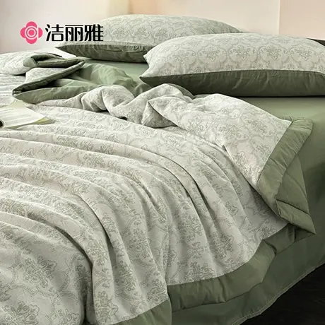 洁丽雅三层纱夏凉被空调被纯棉全棉可机洗夏被四件套夏季薄被子商品大图