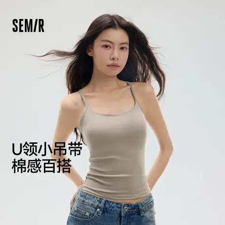 森马女士背心吊带棉款家居睡衣外穿内搭夏季薄款透气无痕打底辣妹商品大图