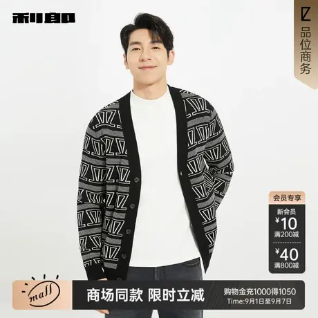 【商场同款】利郎官方 V领提花休闲毛衫男士25秋季毛衣25QMS9071S商品大图