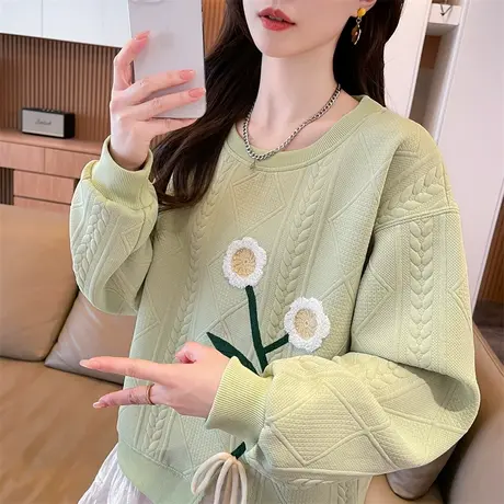 早秋不规则小个子卫衣女2025新款春秋韩版宽松薄款初中生上衣外套商品大图