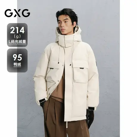 GXG男装 工装中长款羽绒服男通勤外套24冬品G24XY24026商品大图