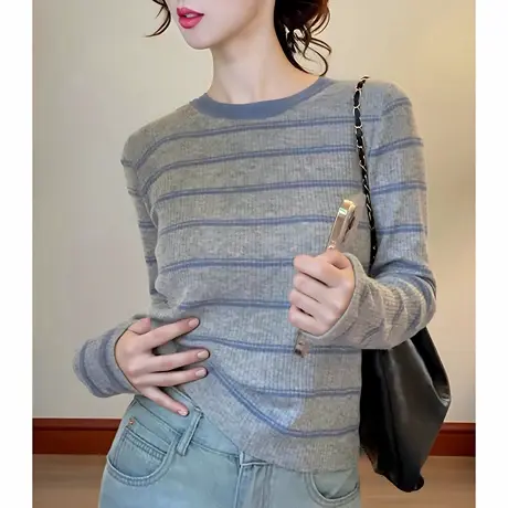 唐狮秋冬毛衣慵懒风针织开衫外套女撞色爱心复古毛衣外套TD图片