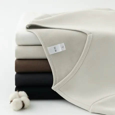 长袖t恤男装2023新款秋冬季潮流V领上衣服加绒加厚保暖内搭打底衫商品大图