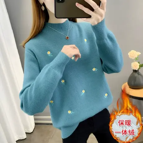 冬装2023年新款女士马海毛毛衣女秋冬宽松外穿针织打底衫洋气冬季商品大图