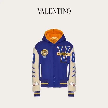 【季末优惠】华伦天奴男士 MAISON VALENTINO 飞行员连帽夹克外套商品大图