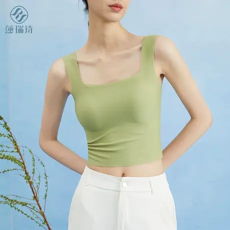 美背内衣女内搭带胸垫文胸一体式抹胸小吊带薄款背心打底夏季外穿商品大图