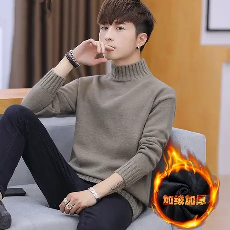 半高领毛衣男加绒加厚2025年新款秋冬季中领打底衫男士保暖衣外套商品大图