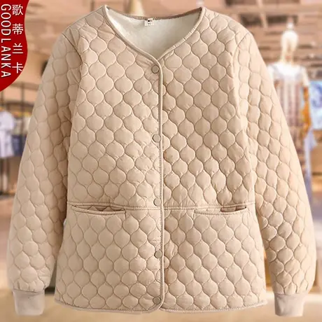 年轻气质胖妈妈加绒小棉衣冬装外套洋气时尚加肥加大码短款棉服女商品大图