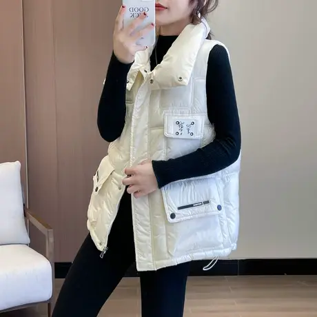 羽绒棉马甲女短款2023秋冬季新款外搭韩版外穿百搭马夹背心外套商品大图