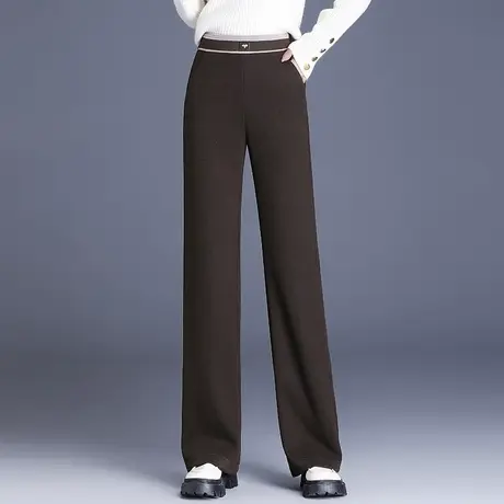 直筒裤女秋冬2023新款高腰显瘦垂感休闲裤厚款百搭长裤窄版阔腿裤商品大图