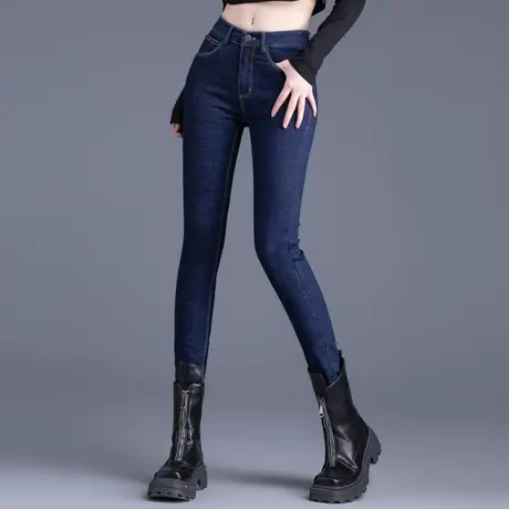 加绒加厚铅笔小脚裤女款2023秋冬新款外穿高腰紧身打底裤子小个子图片