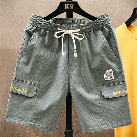 夏天薄款工装短裤男士弹力弹性夏季五分中裤马裤半截裤子沙滩休闲商品大图