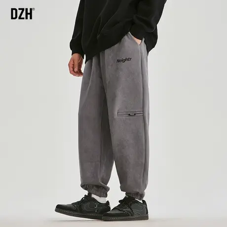 男士束脚裤高街裤子男潮牌痞帅休闲裤男款麂皮绒布料哈伦裤运动裤商品大图